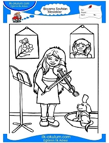 Çocuklar İçin Müzisyen Boyama Sayfaları 